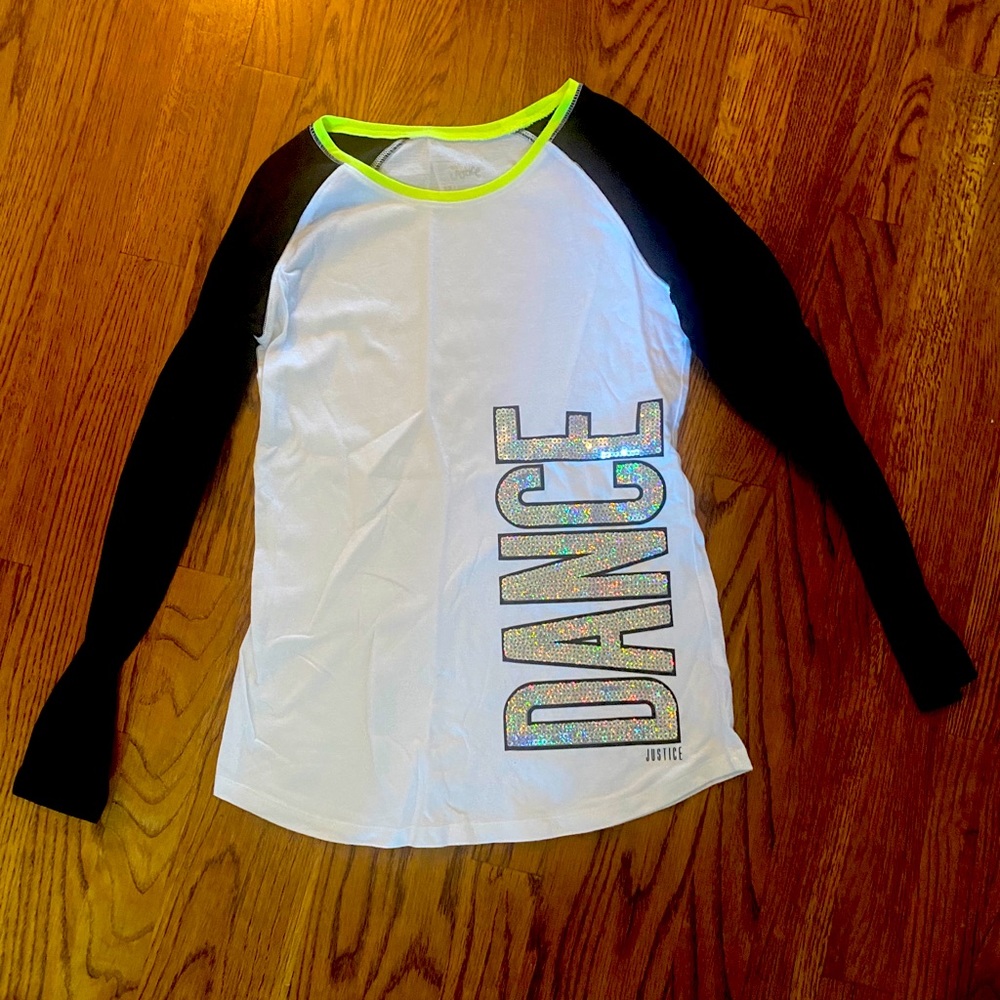 Never worn Justice LS top
